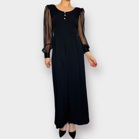 90s Jeffery & Dara Black Jump Suit - Picture 3 of 8